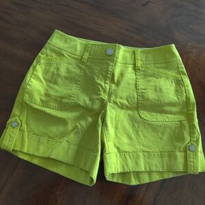 White House Black Market Neon Green Cargo Shorts